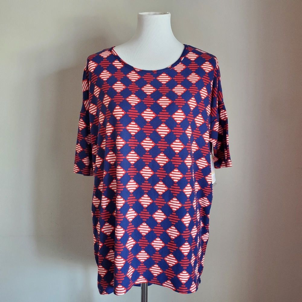 NWT LuLaRoe Small Irma, red, white, blue